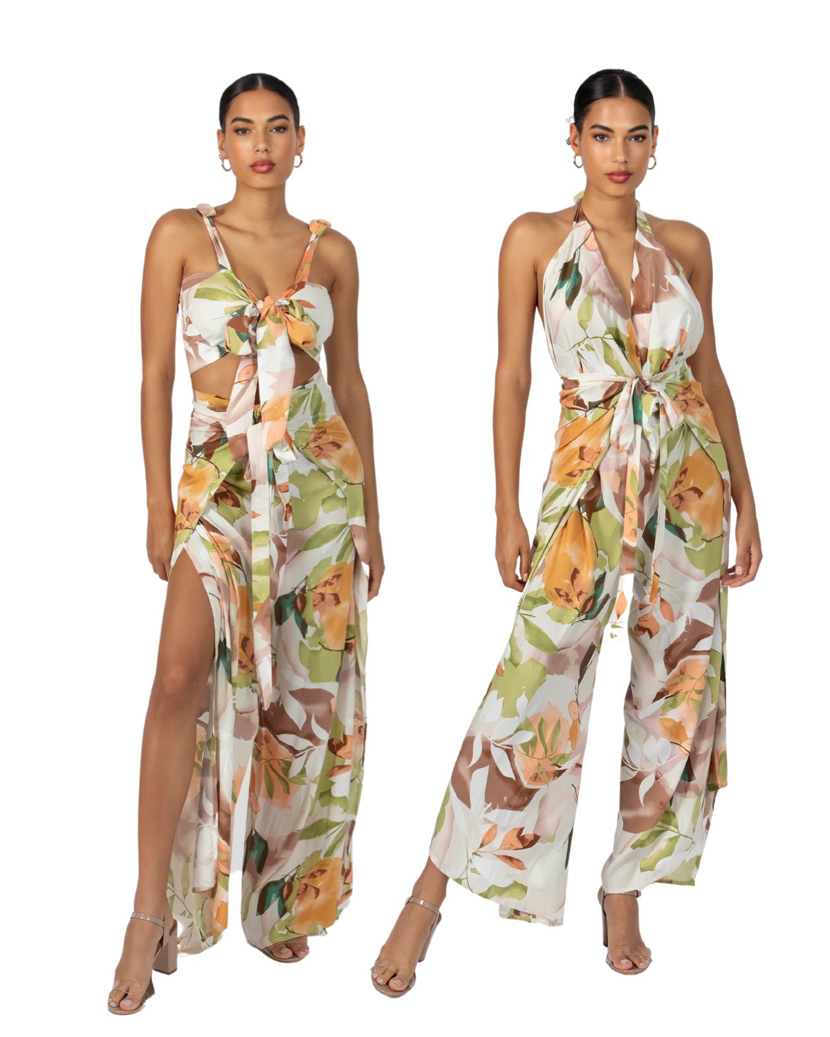Peach Floral_model3 Des:Model is 5’7” DD Cup and wears size XS-S and US 0