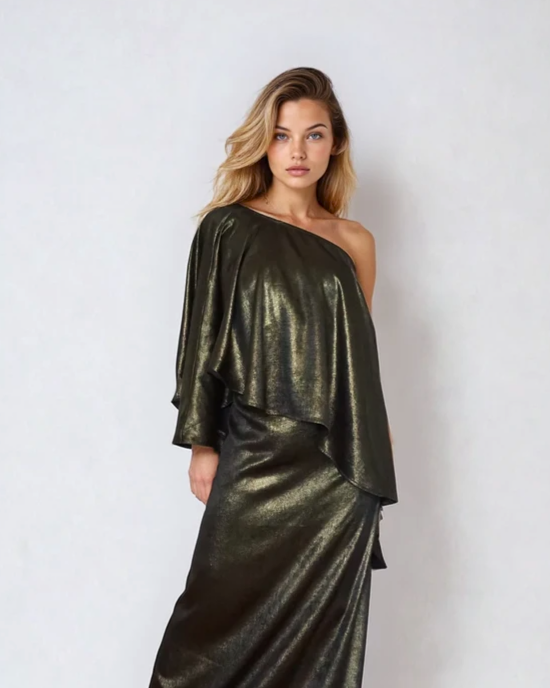 Reversible Cape Top - Liquid Gold