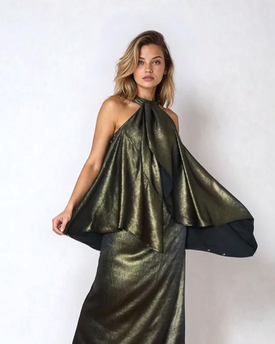 Reversible Cape Top - Liquid Gold