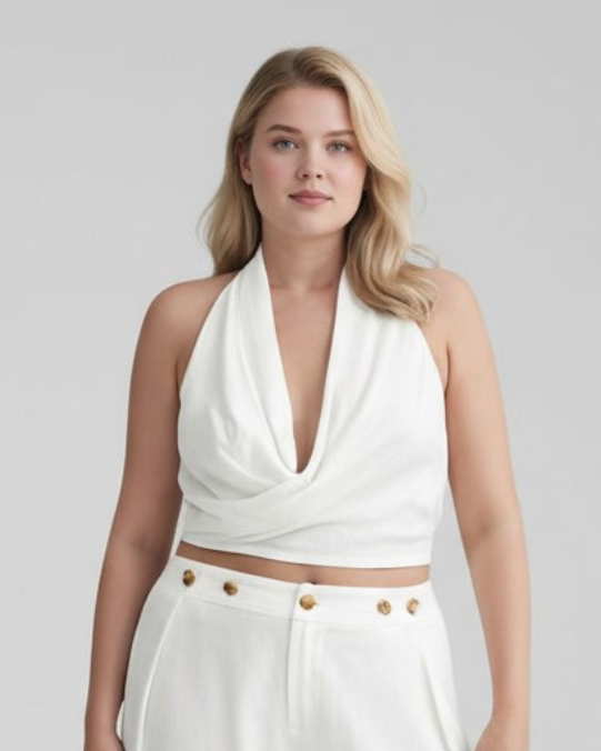 White Linen (Pre-order 5/10)_model2 Des:Model is 5’8” D cup and wears size L-XL