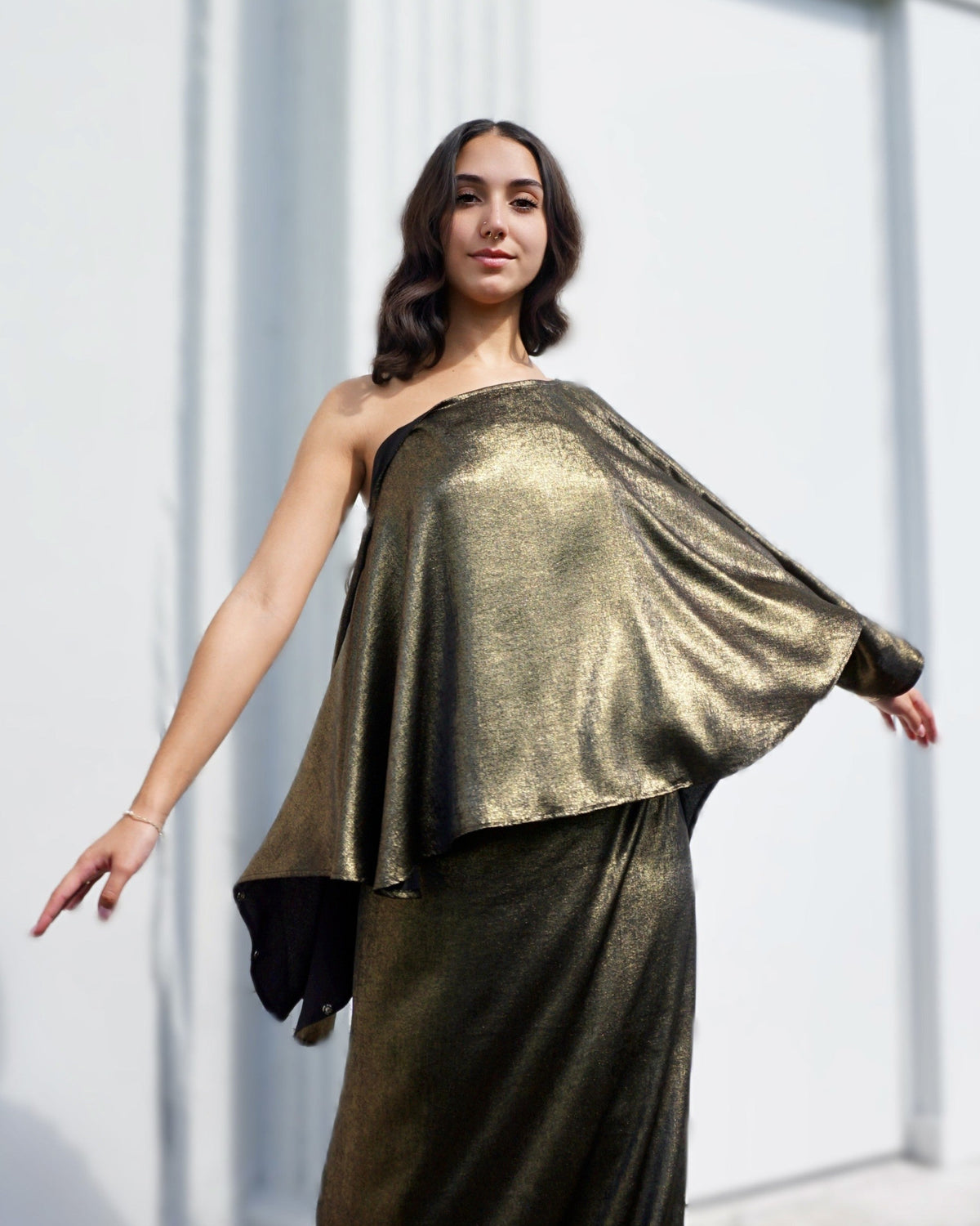 Reversible Cape Top - Gold / Black