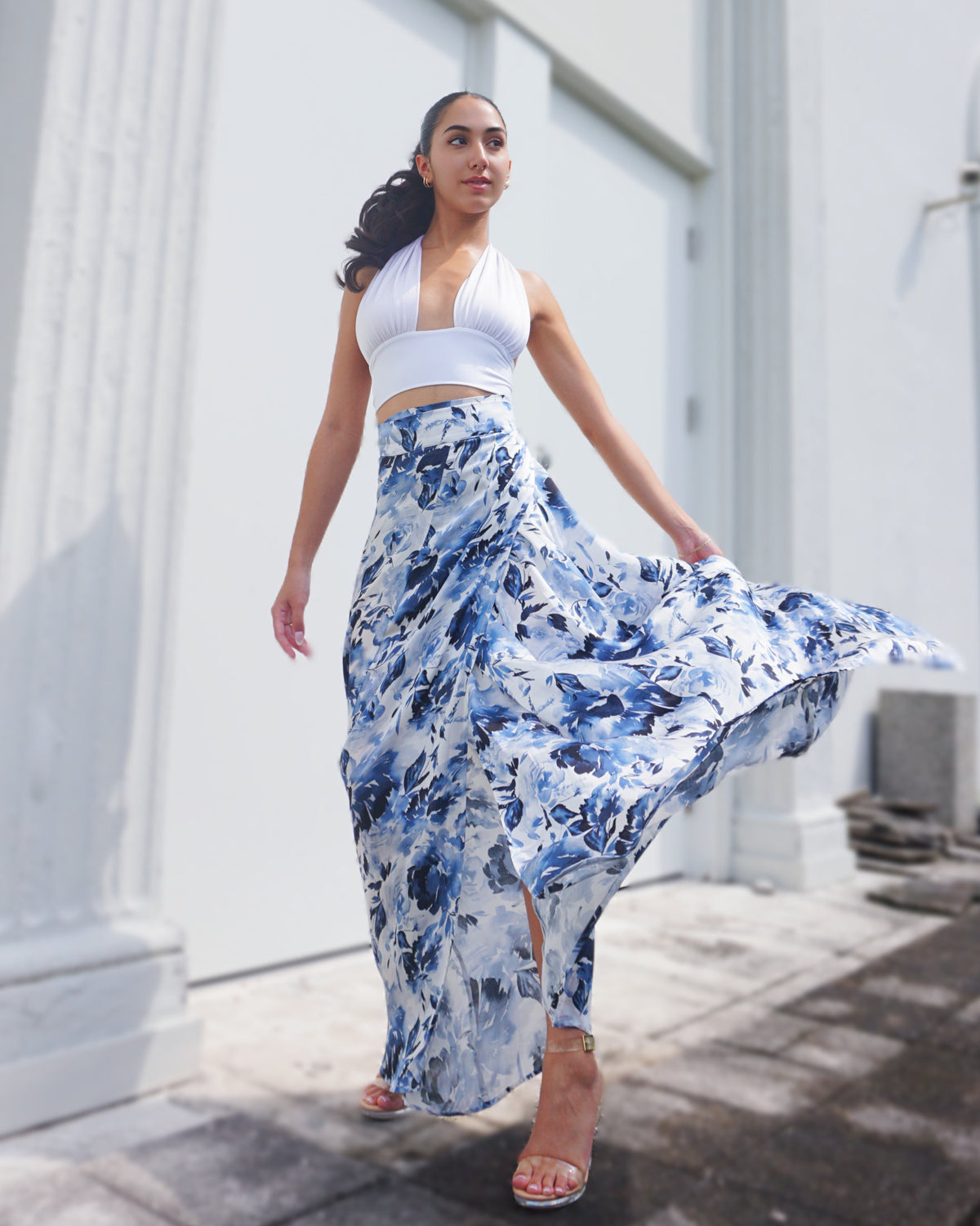 Sapphire Bloom_model1 Des:Model is 5’2” A cup and wears size XS and US 0