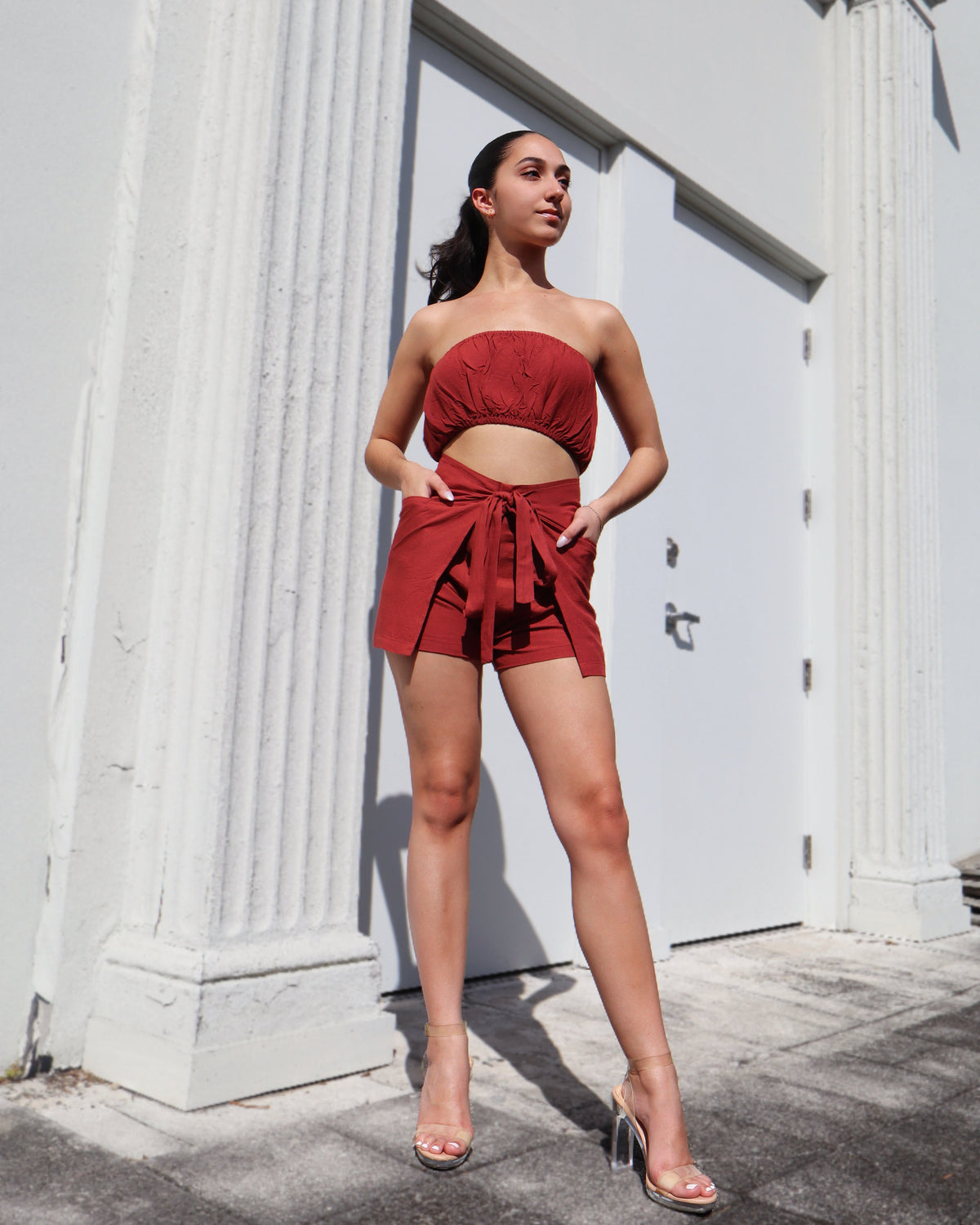 Pocket Wrap Short - Linen