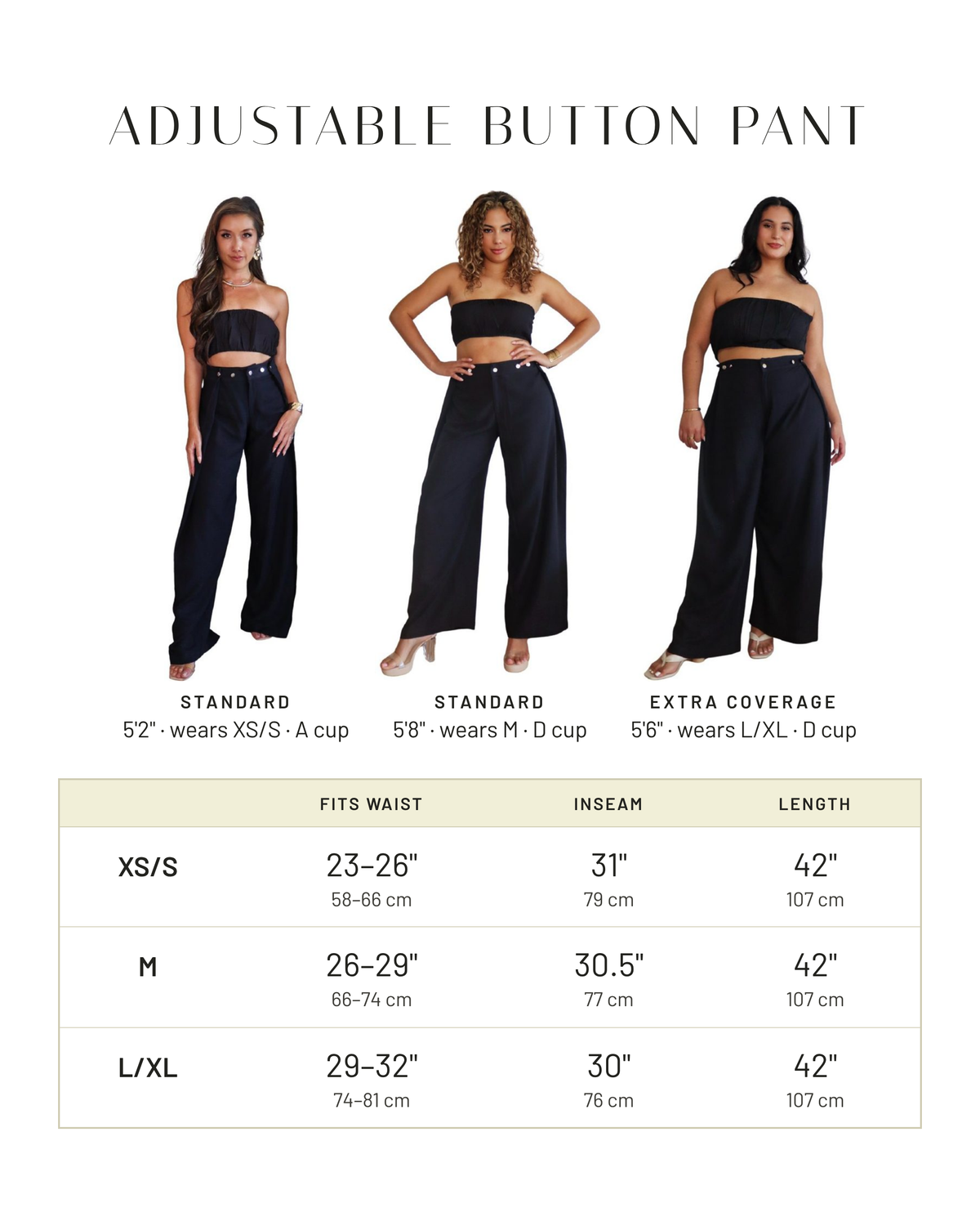 Adjustable Button Pant - Linen