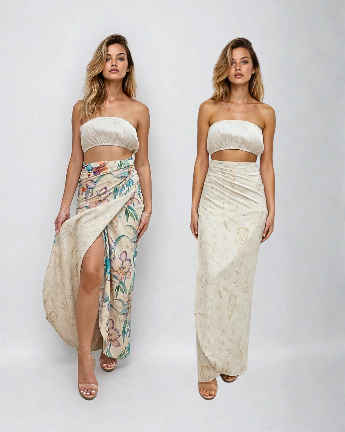 Hibiscus / Gold Leaf (Pre-order 5/20)_model1 Des:Model is 5’6” B cup and wears S and US 4