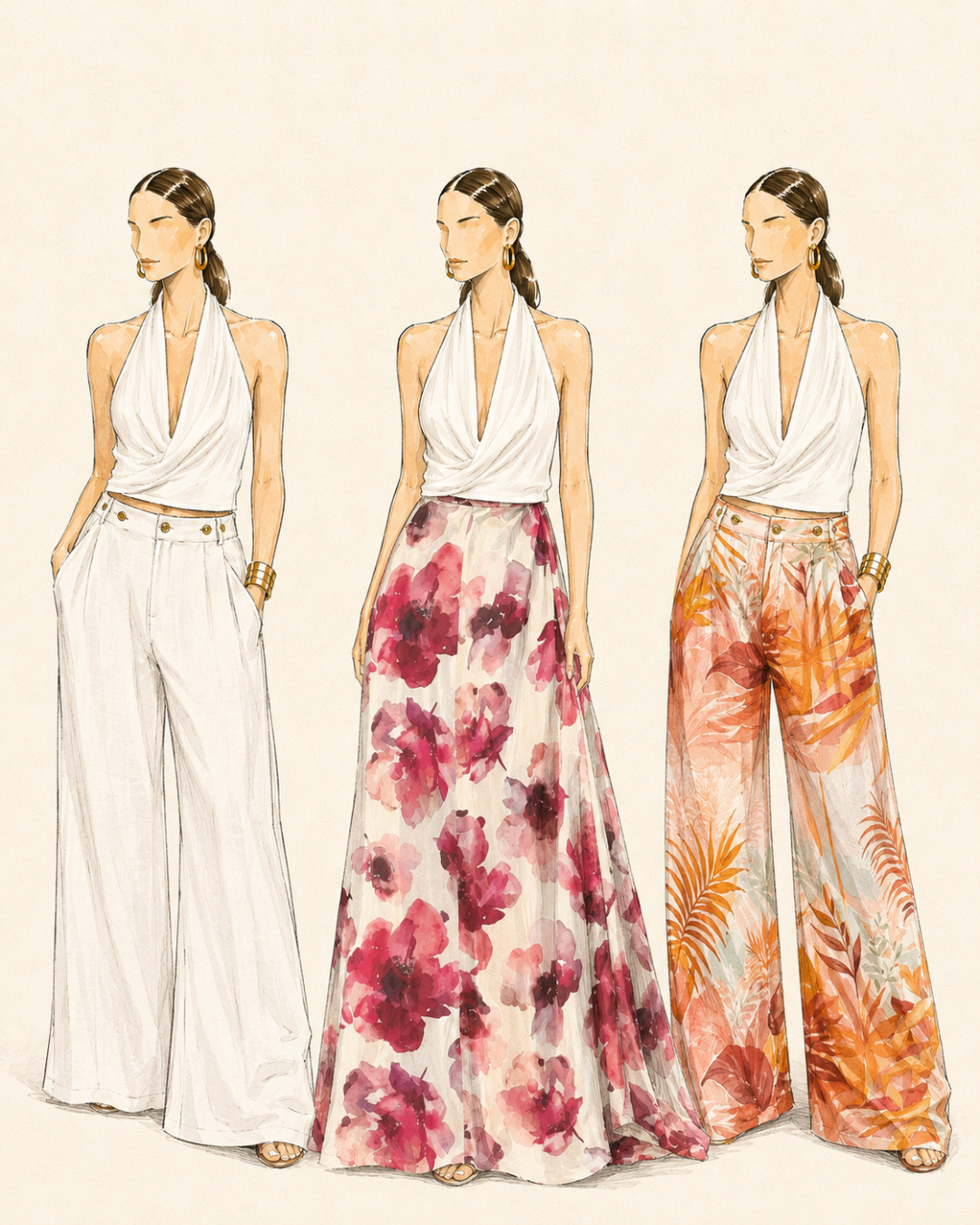 Draped Halter Top - Linen