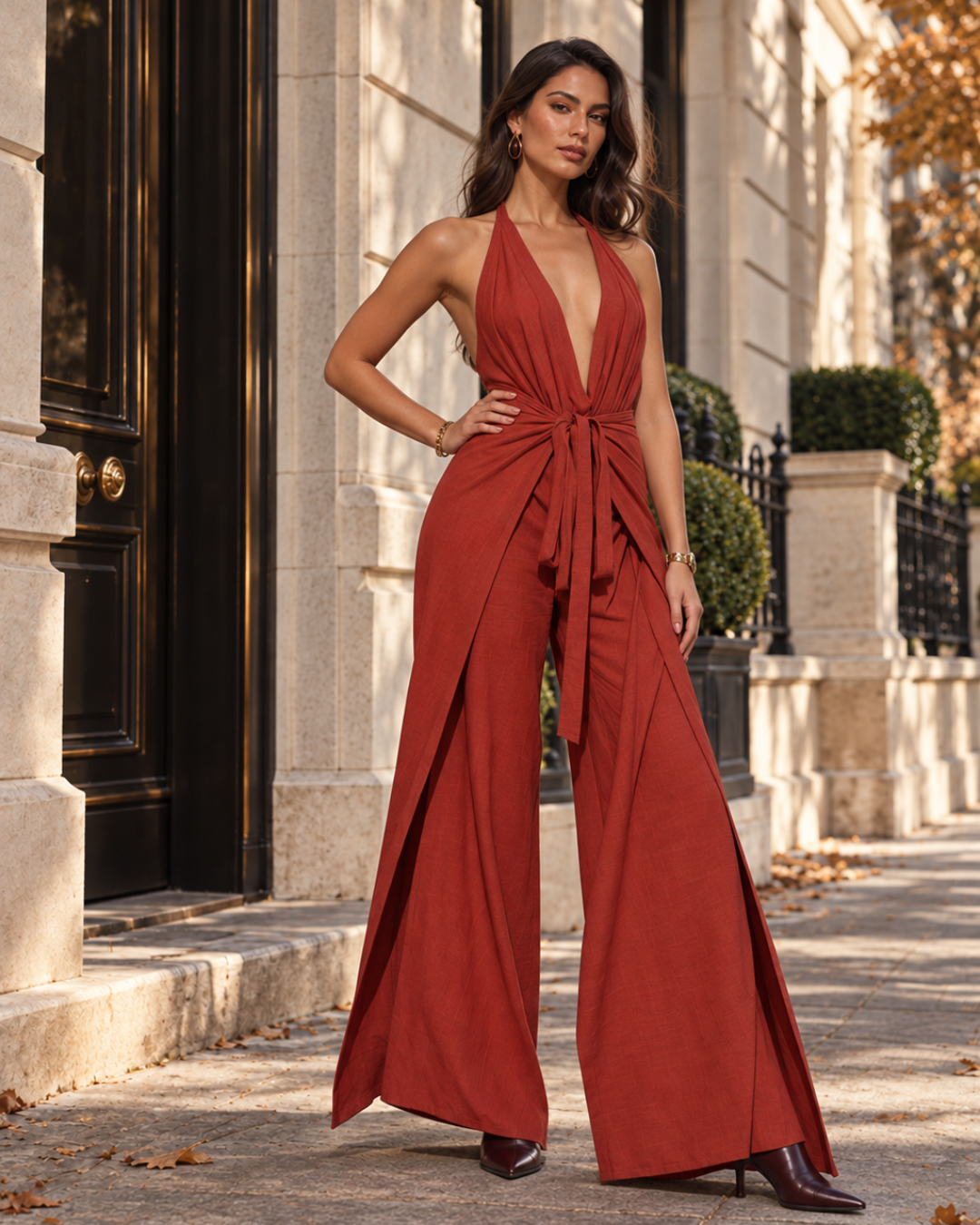 Pant to Jumpsuit - Terracotta Linen