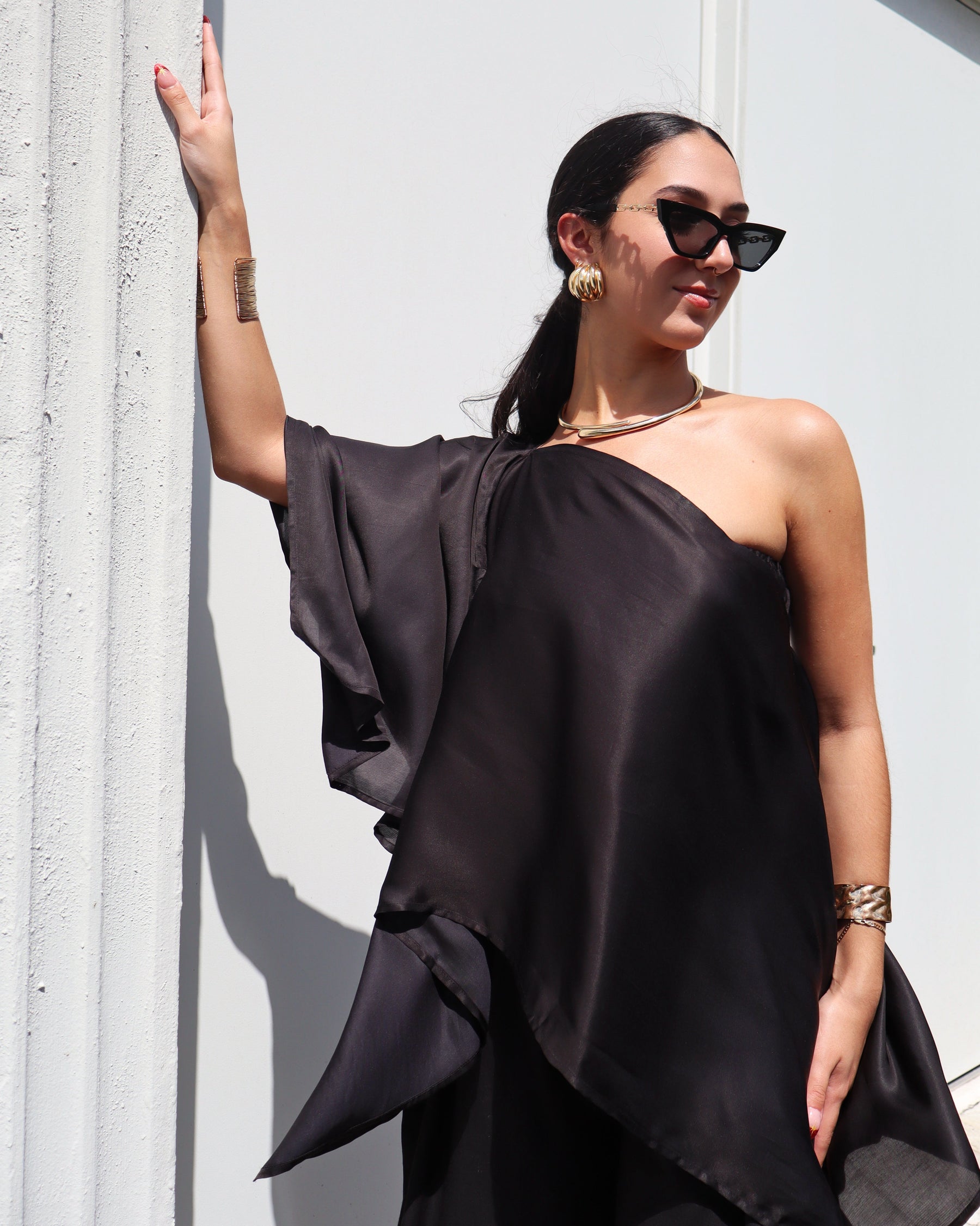 Multiway Silky Cape Top