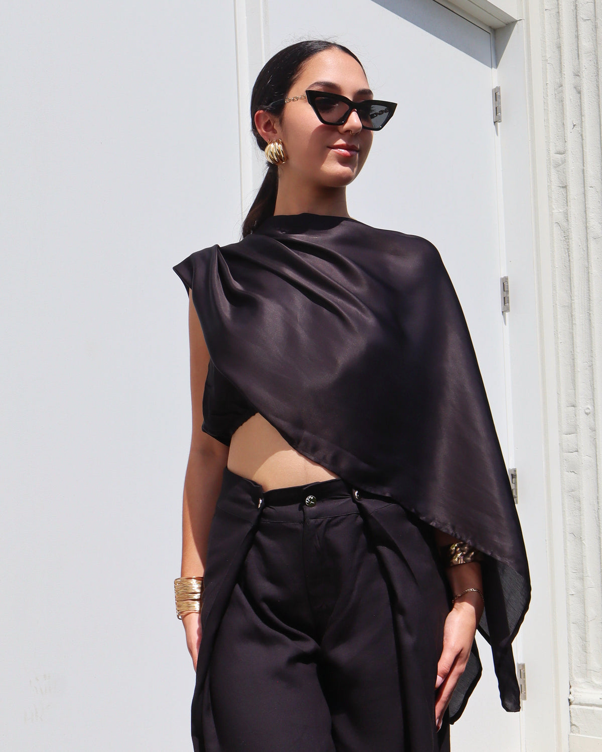 Multiway Silky Cape Top