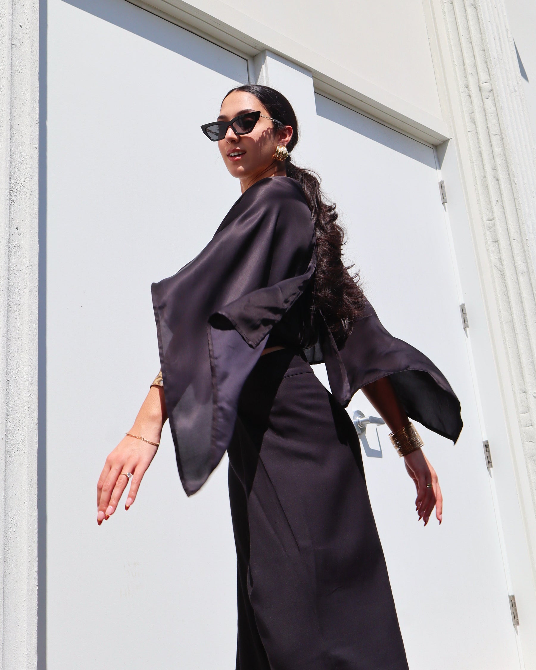 Multiway Silky Cape Top