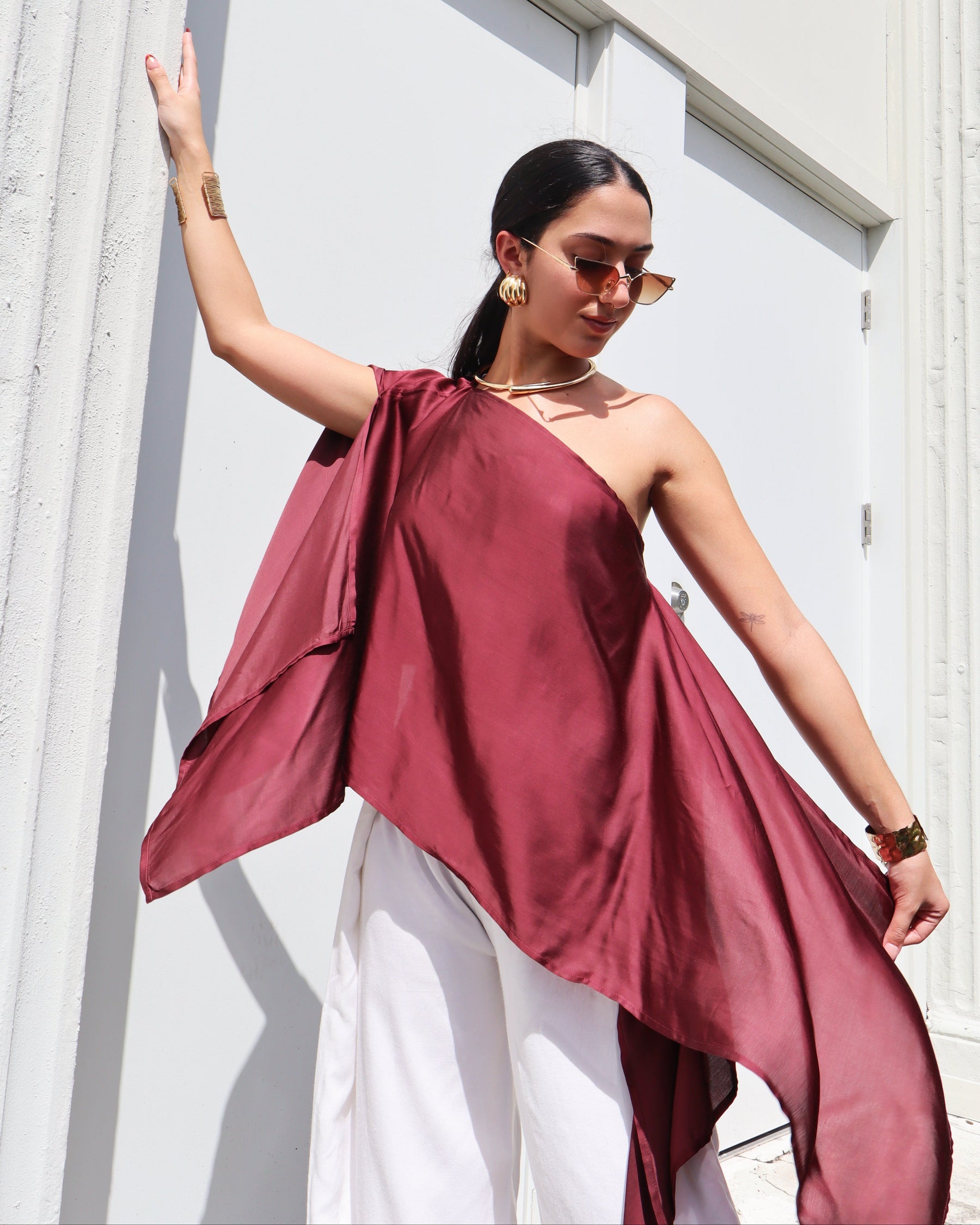 Multiway Silky Cape Top