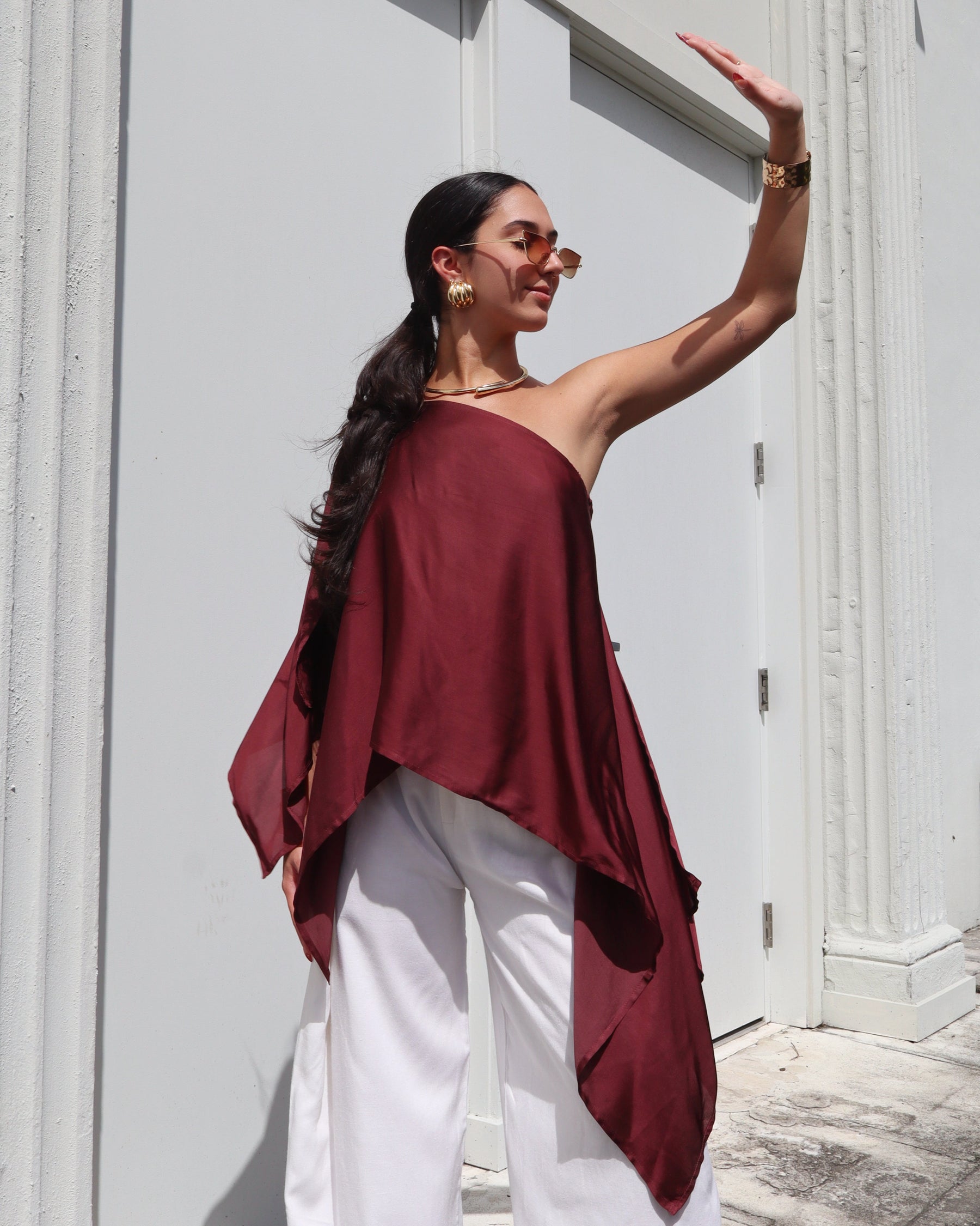 Multiway Silky Cape Top