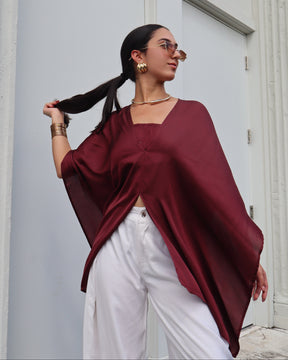 Multiway Silky Cape Top