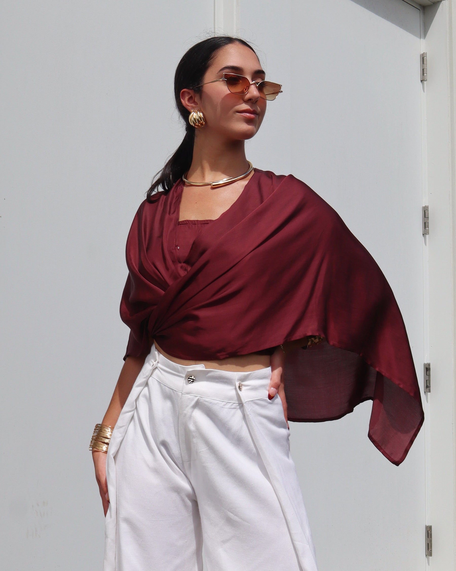 Multiway Silky Cape Top