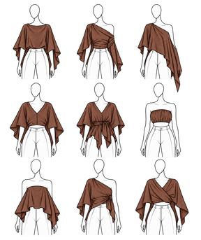 Multiway Linen Cape Top – Brown