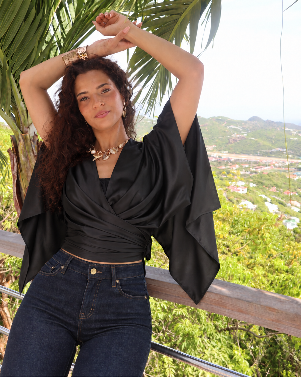 Multiway Silky Cape Top