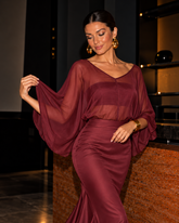 Multiway Chiffon Cape Top