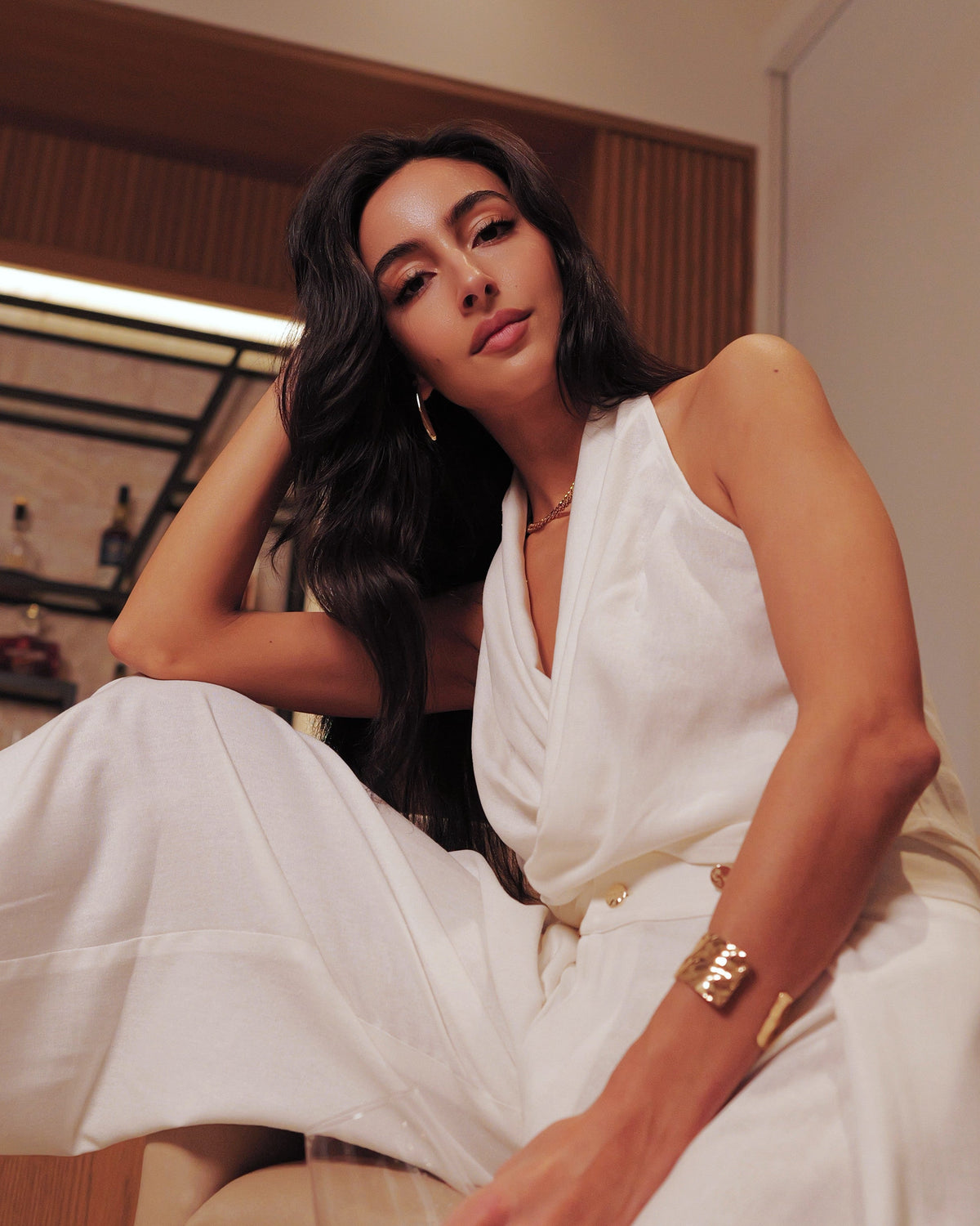 Draped Halter Top - Linen