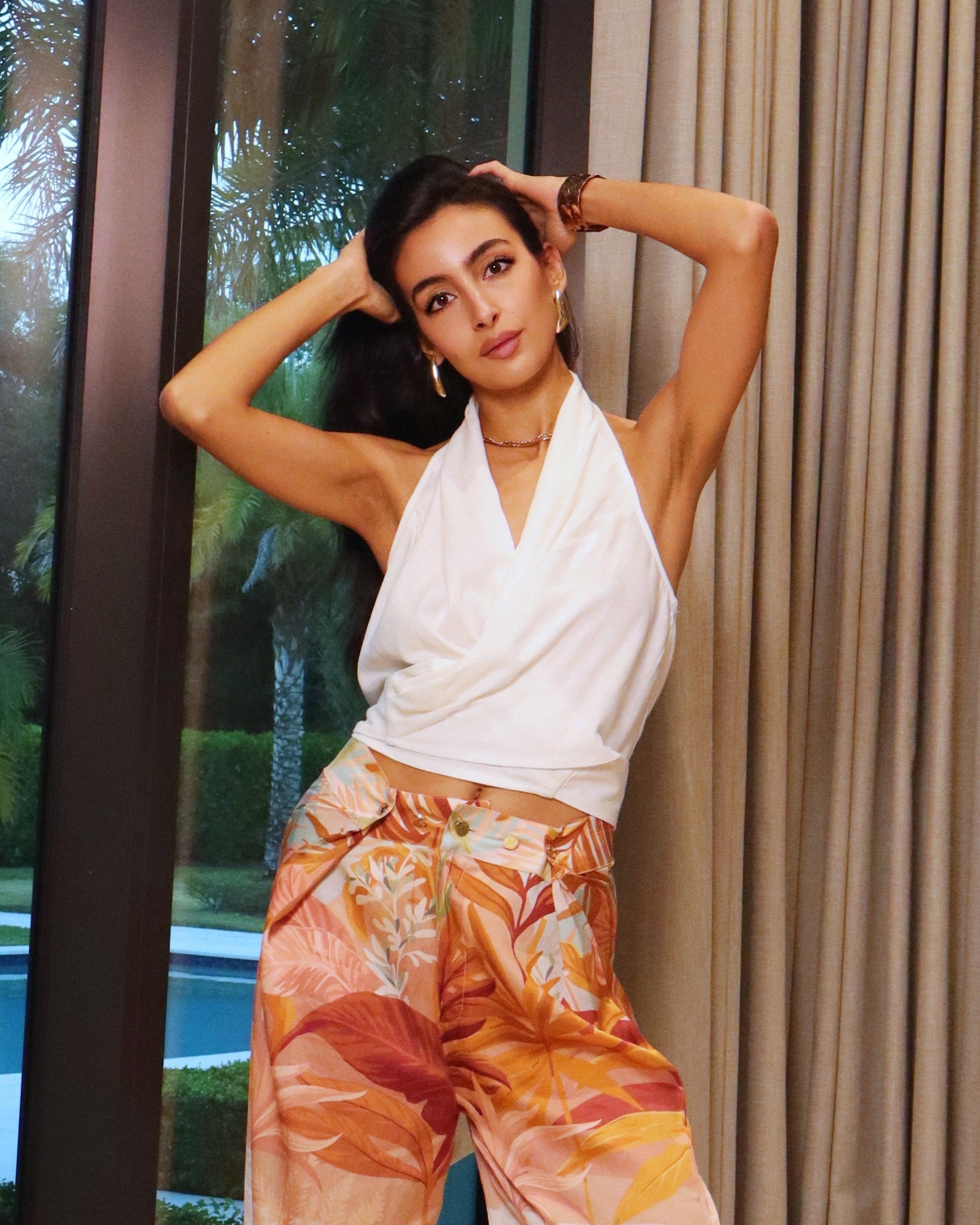 Draped Halter Top - Linen