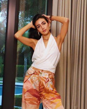 Draped Halter Top - Linen