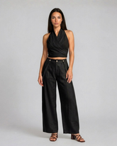 Black Linen (Pre-order 5/30)_model3 Des:Model is 5’8” B cup and wears size S and US 6