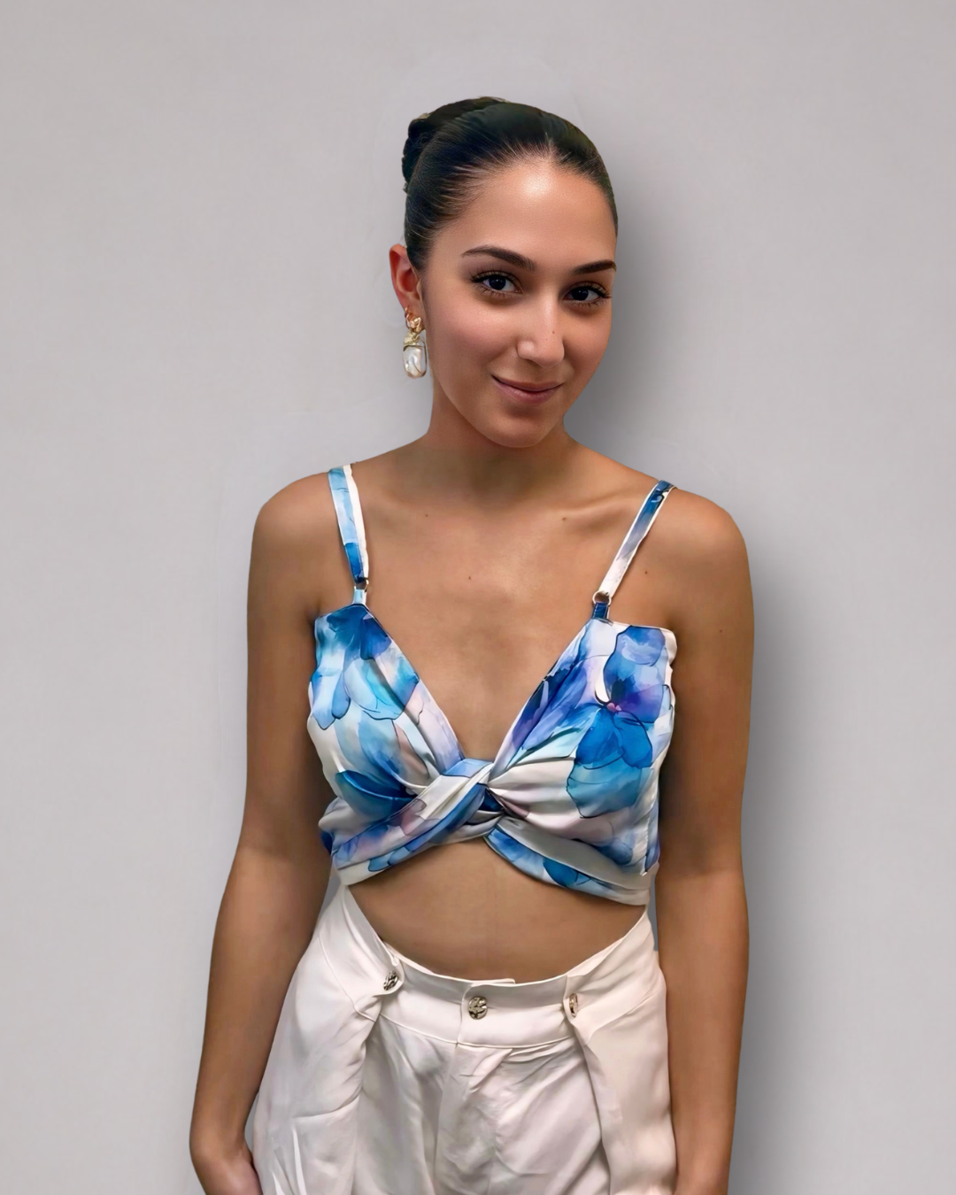 Reversible Bow Top - Azzurra Bloom