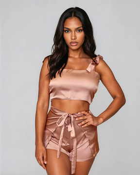 Bow Top - Rose Gold Satin