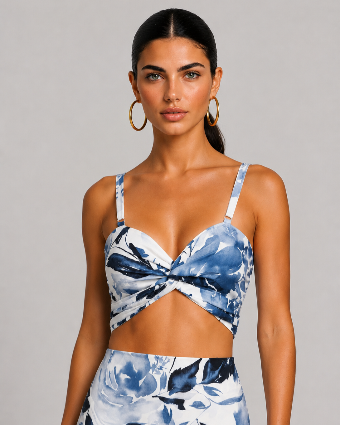 Reversible Bow Top - Sapphire Bloom