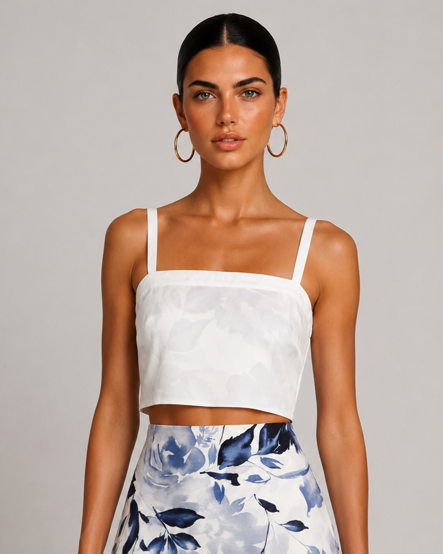 Reversible Bow Top - Sapphire Bloom