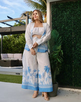 Palma Blue_model2 Des:Model is 5’9” and wears size L and US 14