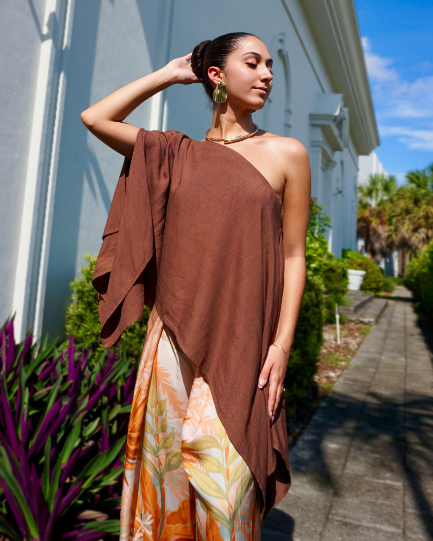 Chocolate Brown_model1 Des:Model is 5’2” A cup and wears size XS and US 0