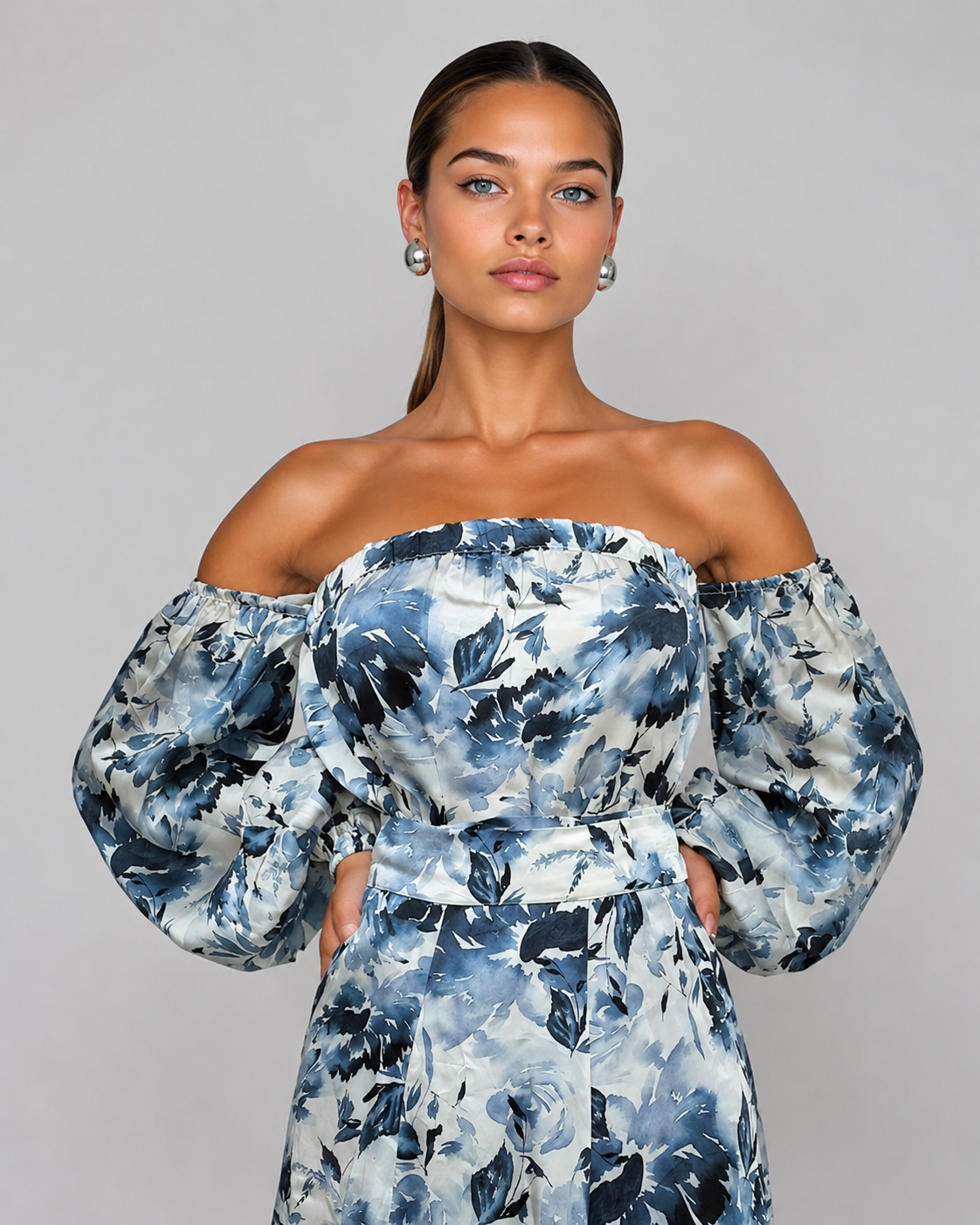 Sapphire Bloom_model1 Des:Model is 5’6” B Cup and wears size XS and US 2