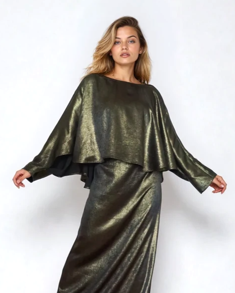 Reversible Cape Top - Liquid Gold