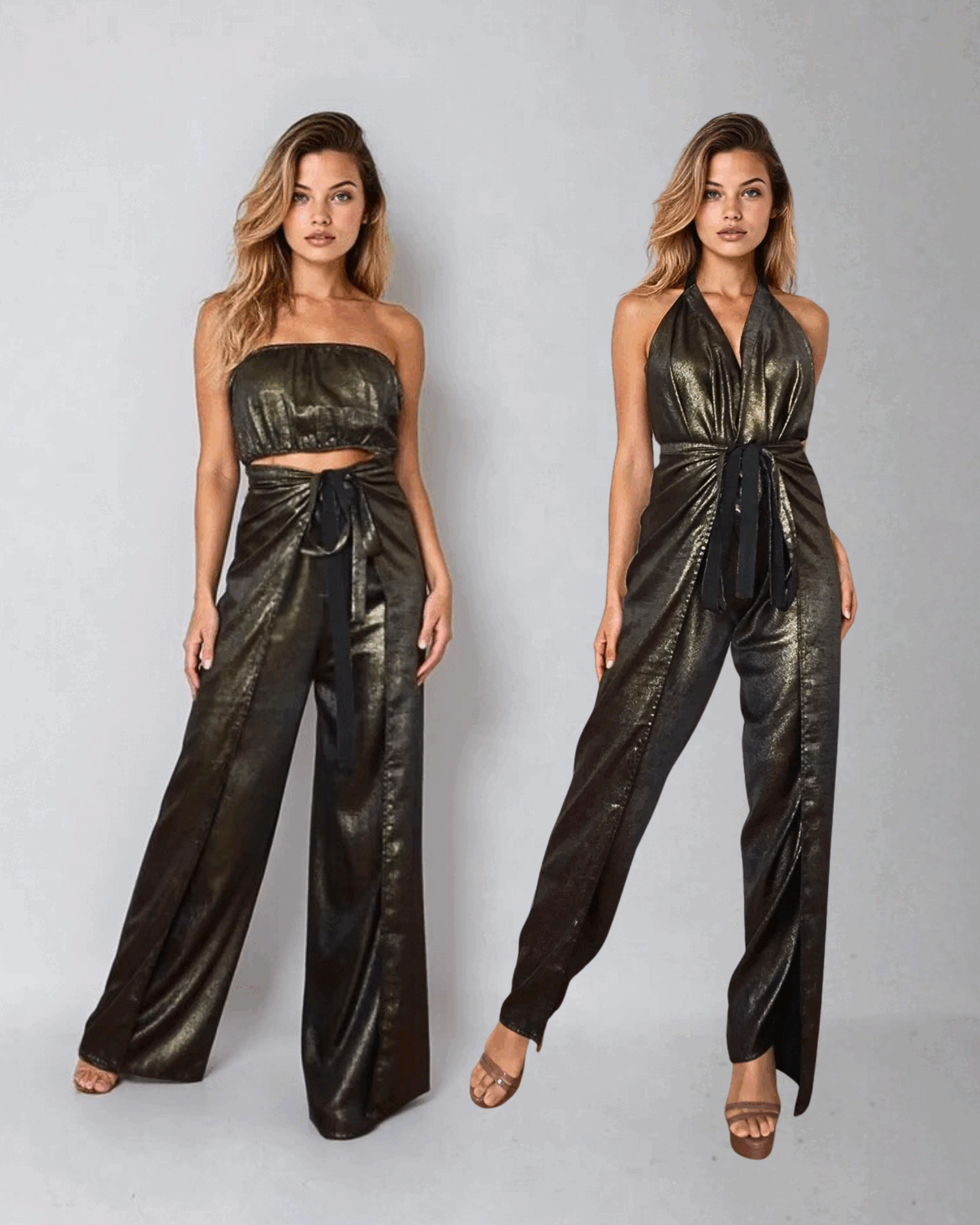 Gold Foil / Black (Pre-order 11/20)_model1 Des:Model is 5’6” B Cup and wears size XS-S and US 2