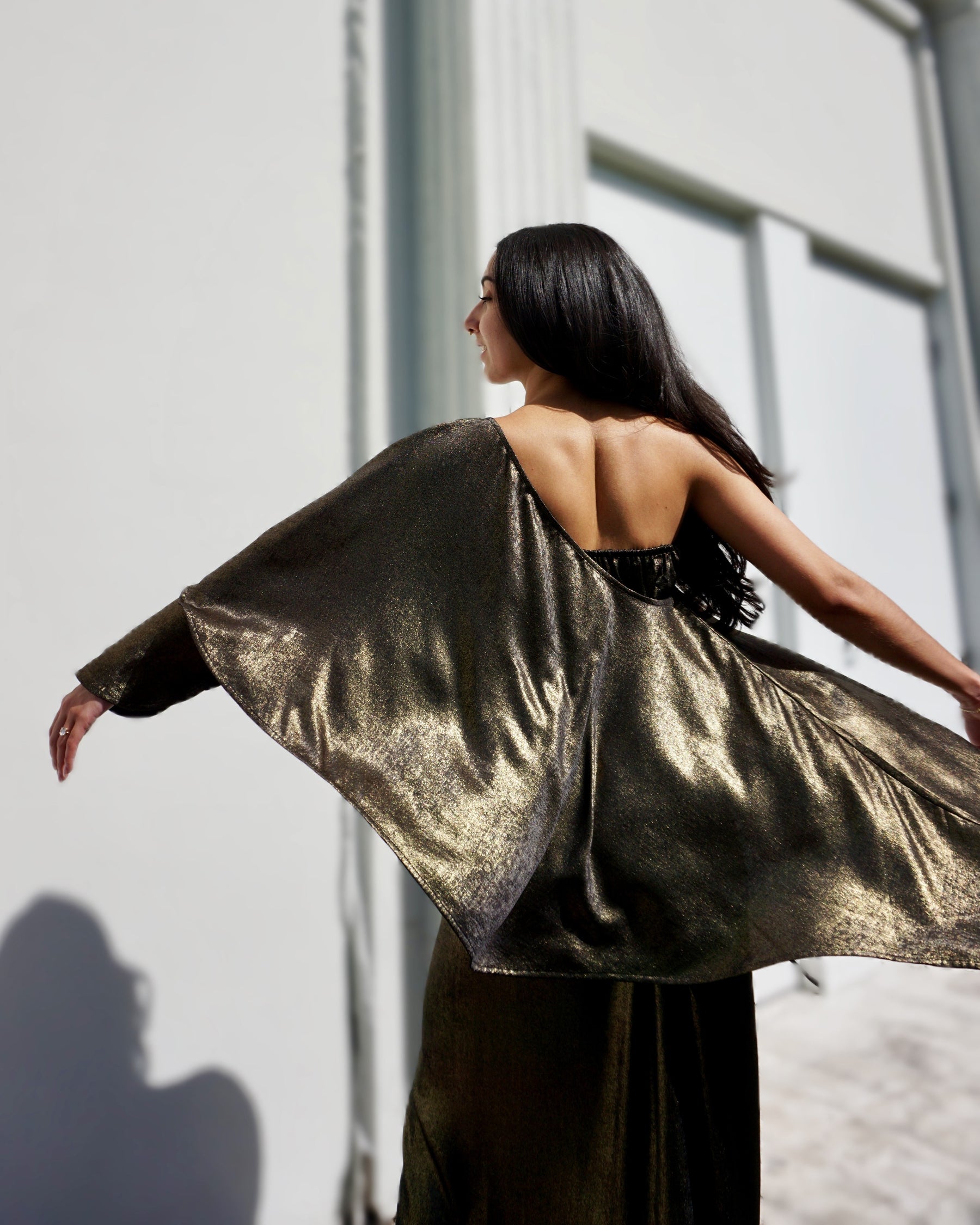 Reversible Cape Top - Liquid Gold