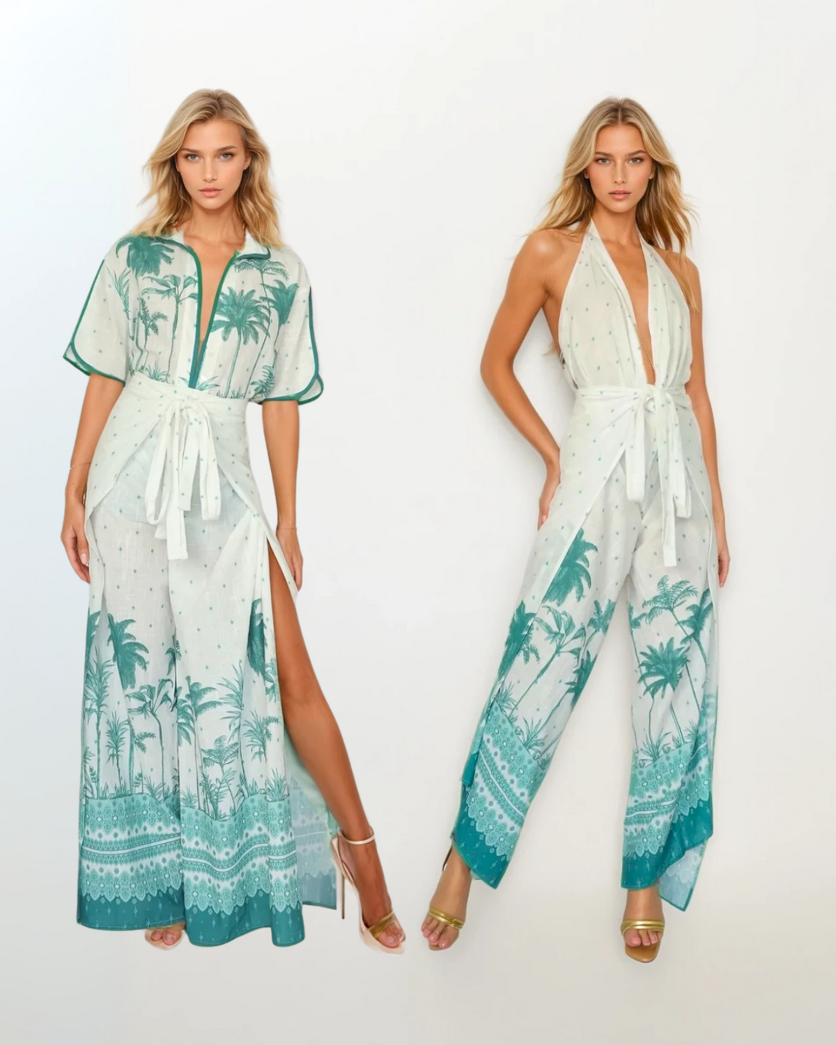 Palma Green_model1 Des:Model is 5’8” C cup and wears size S and US 4