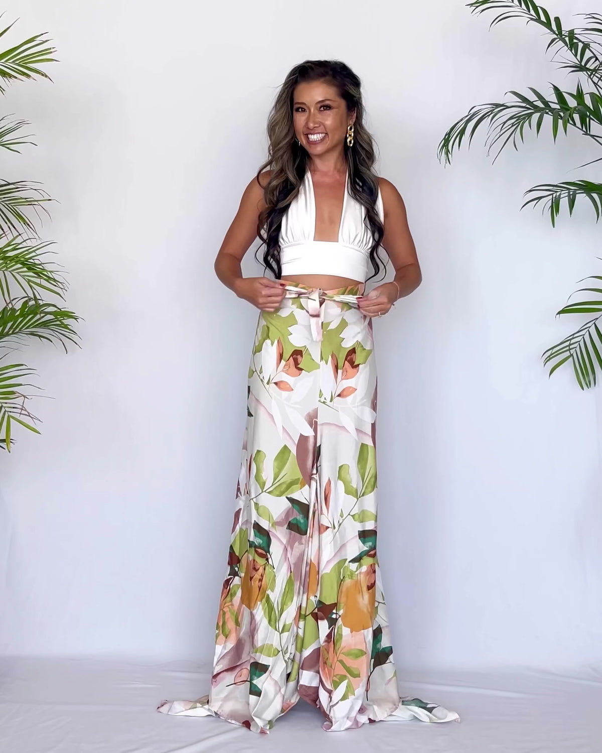 Pant to Jumpsuit - Peach Floral