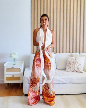 Draped Halter Top - Linen