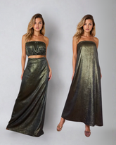 Reversible Maxi Skirt to Dress - Gold / Black