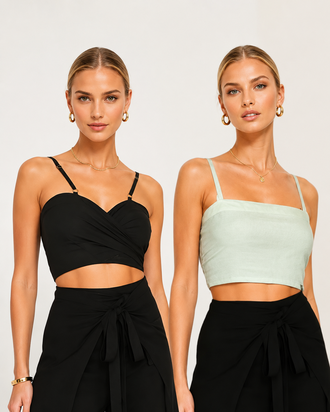 Black / Ivory_model1 Des:Model is 5’8” C cup and wears size S and US 4