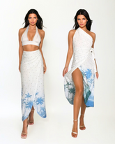 Palma Blue / Palma Green_model1 Des:Model is 5’7” B cup and wears size XS and S and US 2
