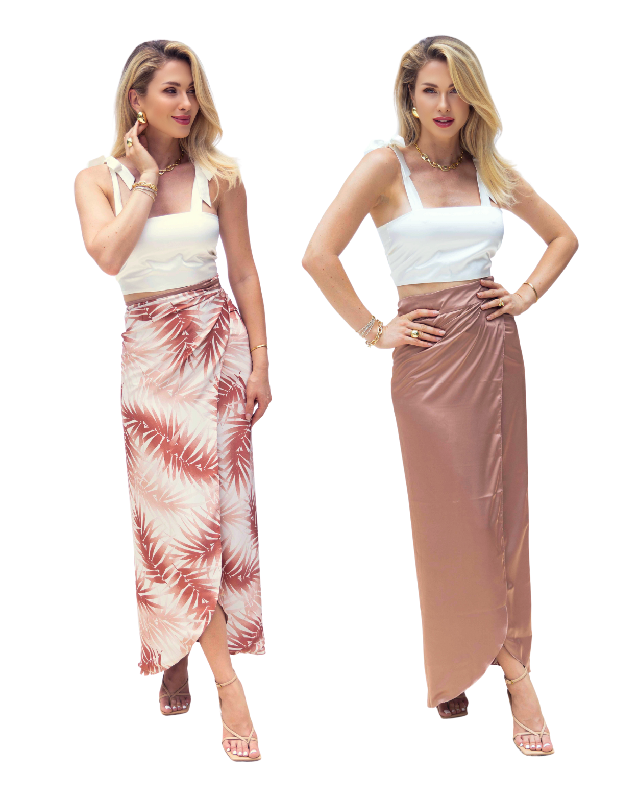 Rose Gold / Paradise Rose_model1 Des:Model is 5’9” D cup and wears size S-M and US 4