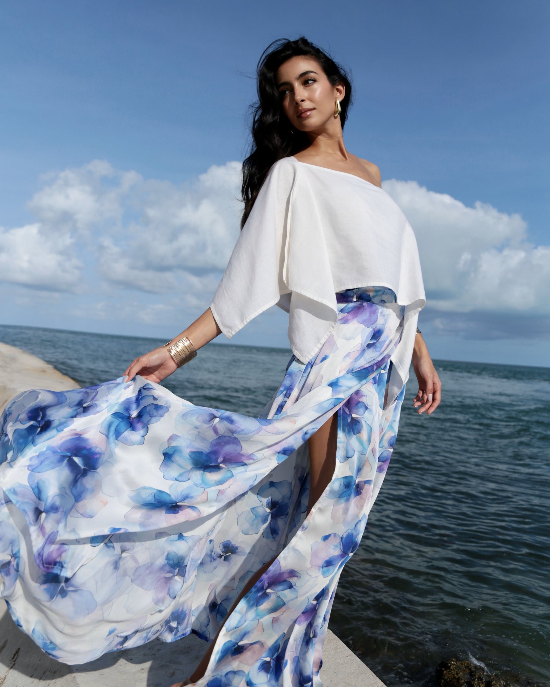 Show Skirt - Azure Bloom