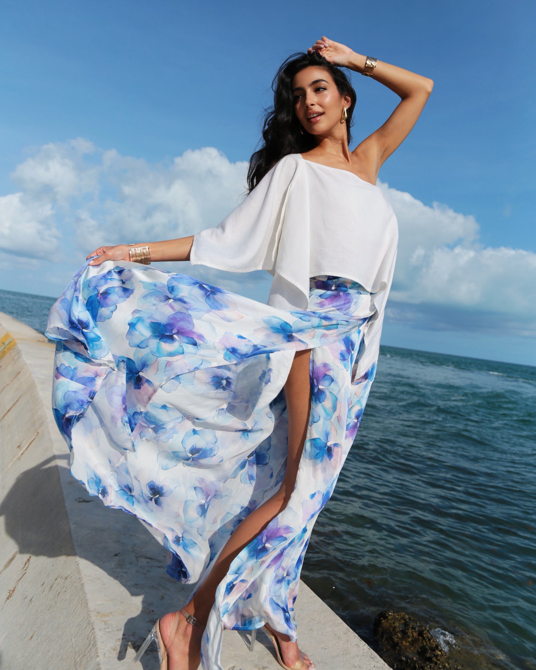Show Skirt - Azure Bloom