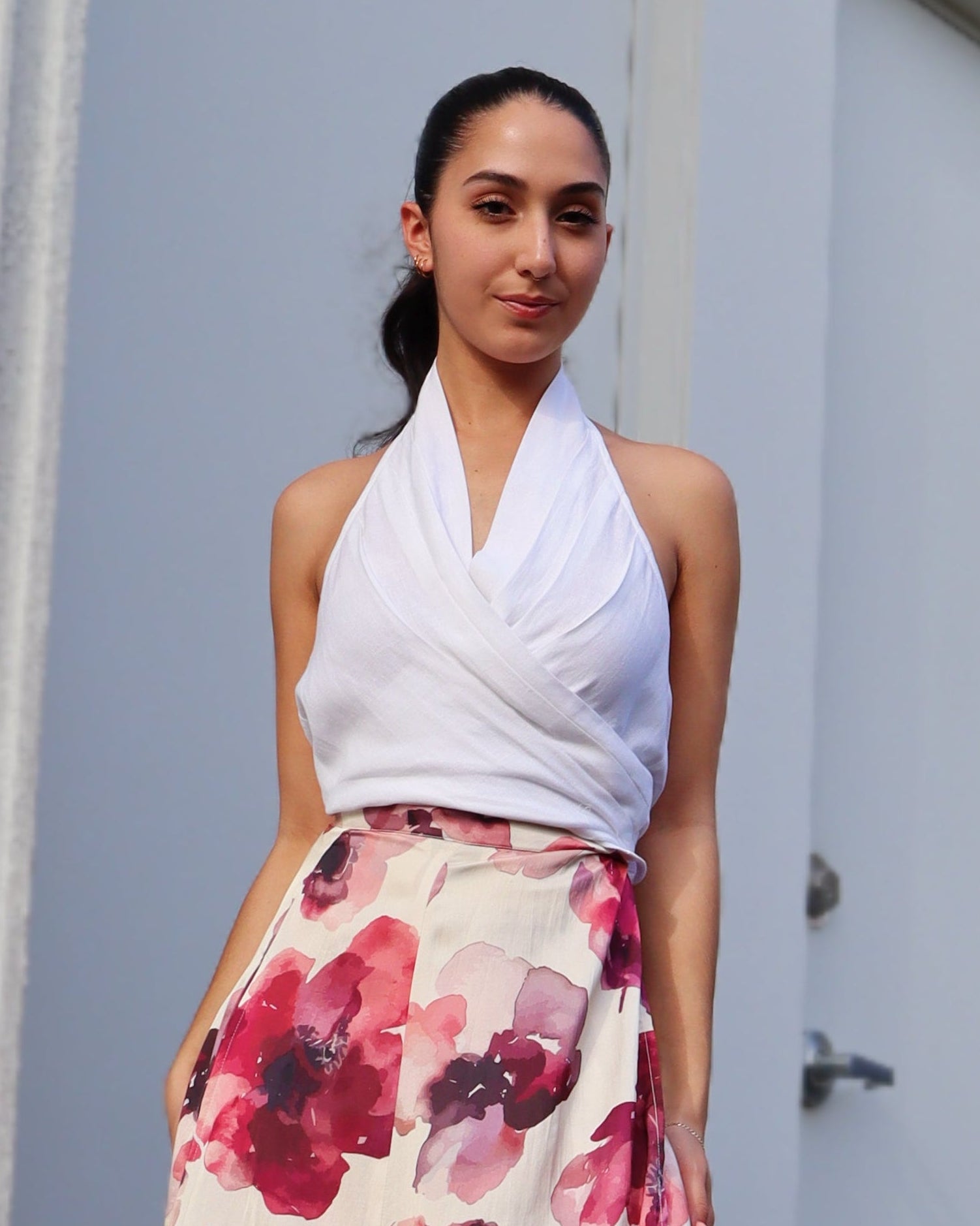 Draped Halter Top - Linen