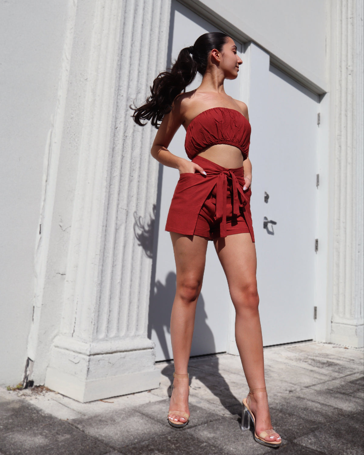 Pocket Wrap Short - Linen