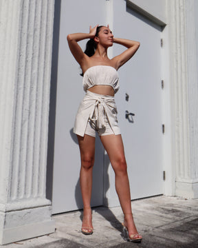 Pocket Wrap Short - Linen