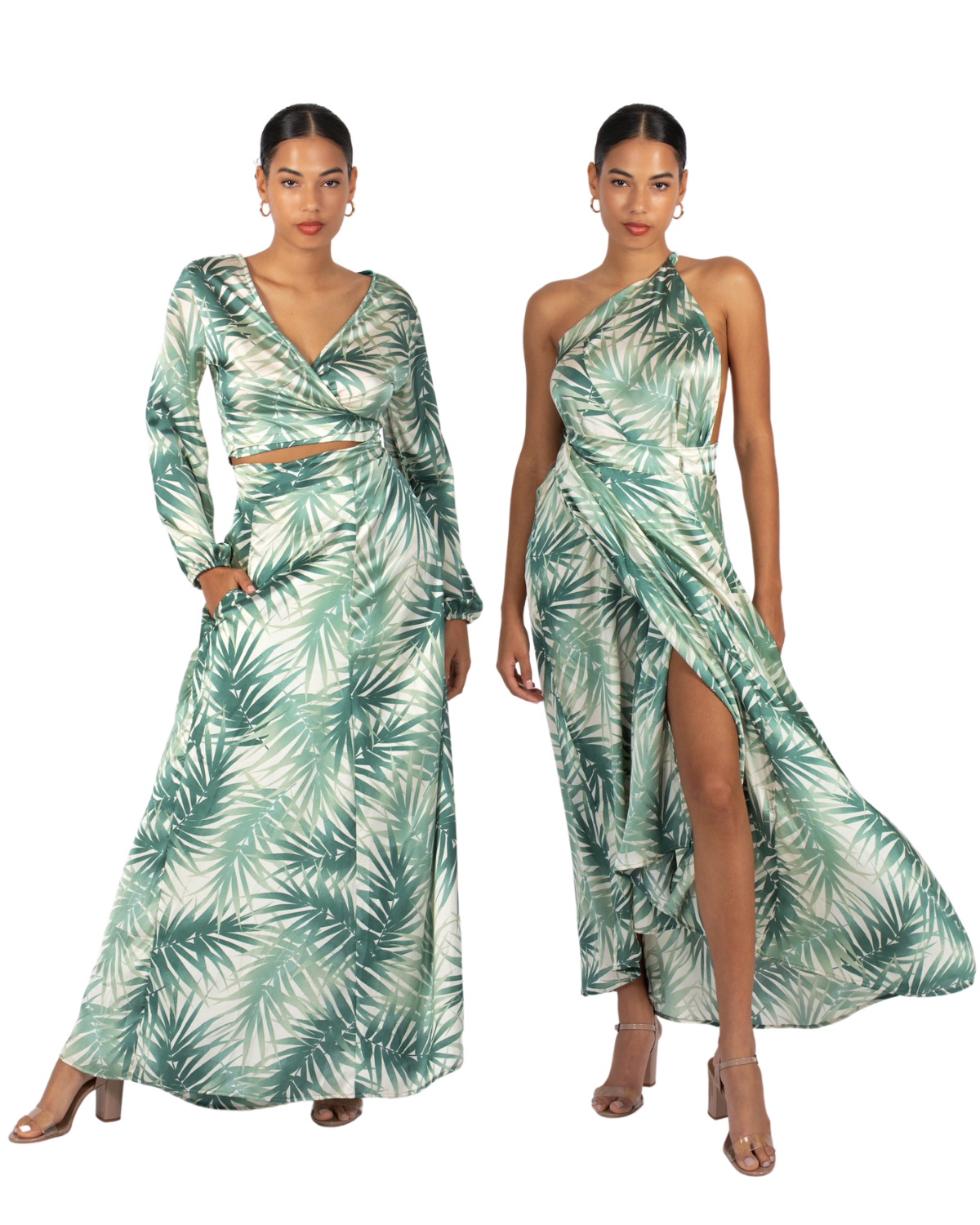 Paradise Green_model1 Des:Model is 5’7” and wears size XS-S and US 0