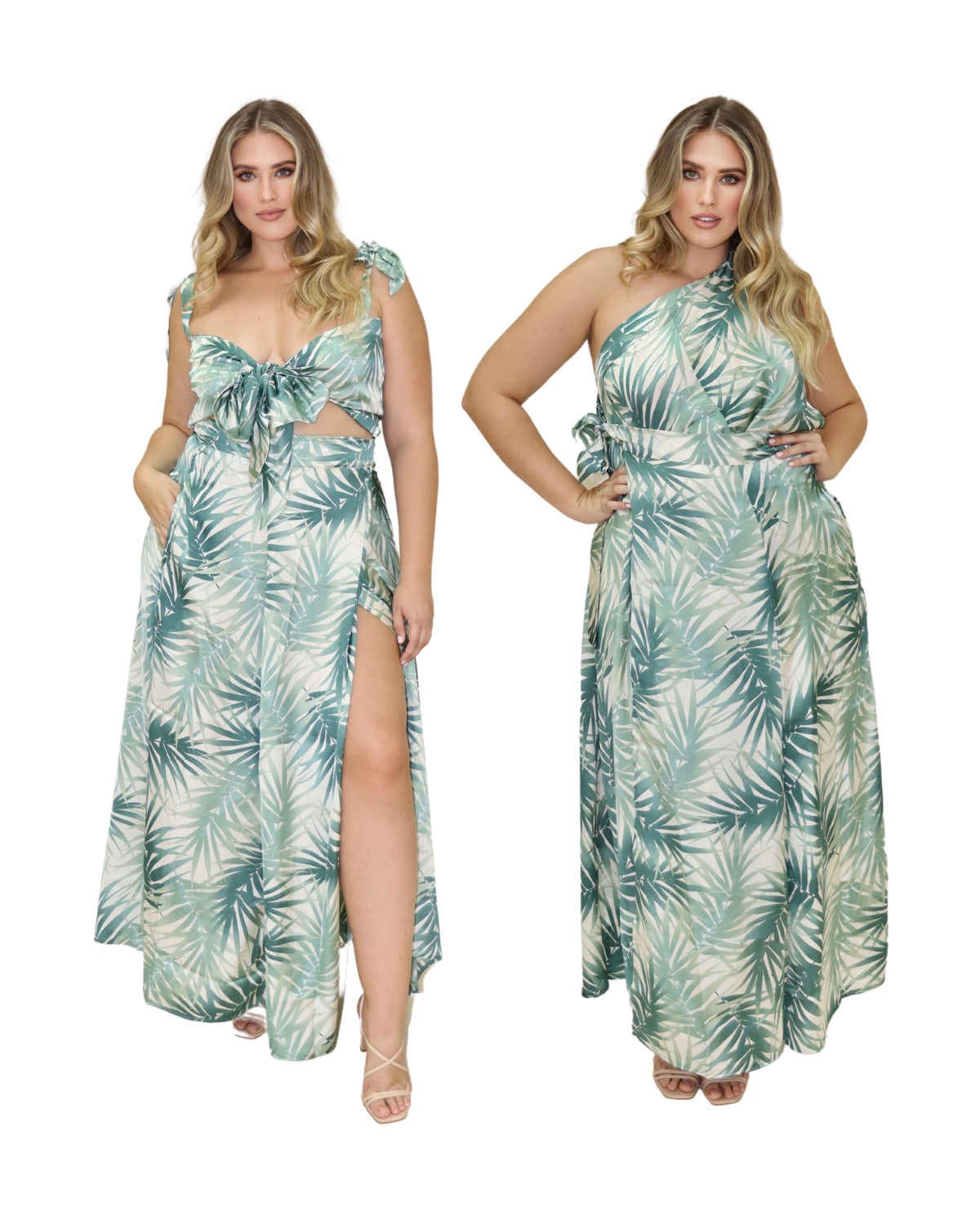 Paradise Green_model2 Des:Model is 5’9” and wears size L and US 14